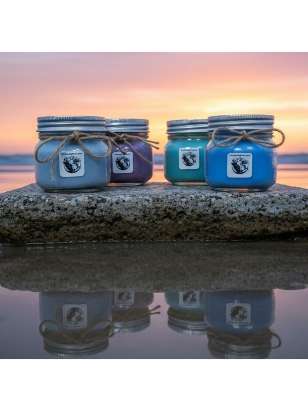 Artisan Vegan Soy Wax Candle 8 oz Glass Mason Jar - Picture 5 of 6